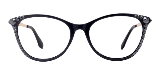 Cattitude Bling Reading Glasses 4 Women W Hematite Genuine European Crystals, Magnifying Cat Eye  NY Fifth Avenue