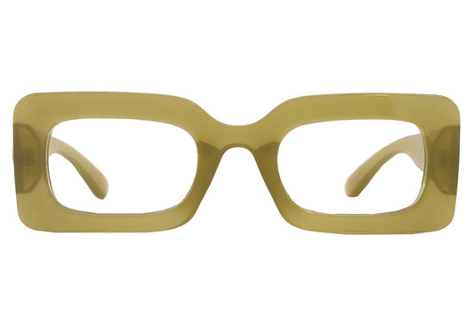 Sophie Premium Reading Glasses, High End Readers +1.25..+3 Magnifying Glasses Olive transparent Rectangular   NY Fifth Avenue