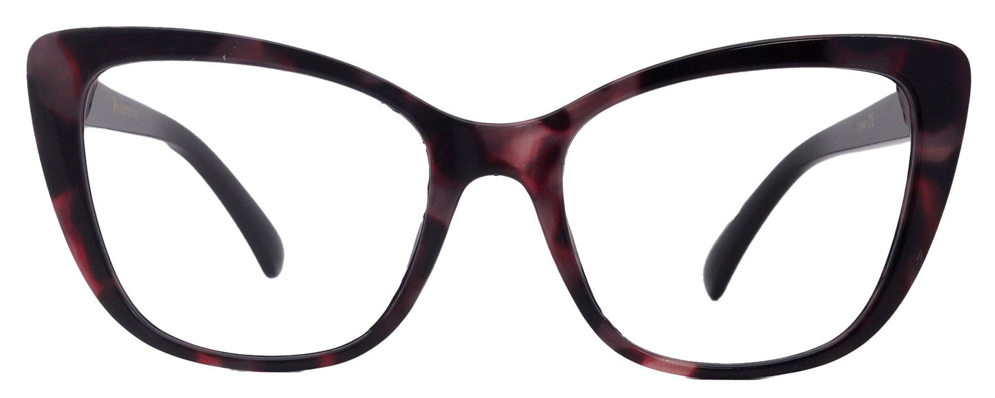 Parisian Fashion High End Bifocal or Non-Bifocal Black W Pink  Reading Glasses Cat-Eye Chic, Inspired by NY Fifth Avenue