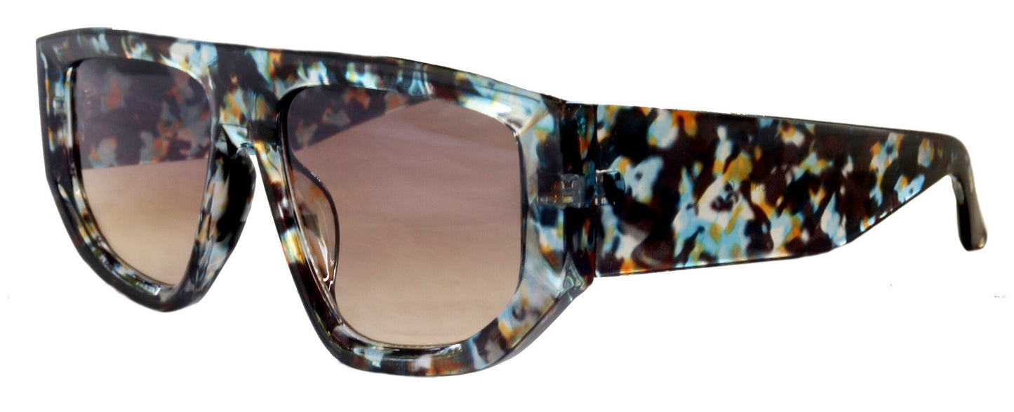 Goliath, High-End Line Bifocal (Clear On Top) Sun Readers for Women OR Non-Bifocal Readers Sunglasses (Blue Camo) NY Fifth Avenue