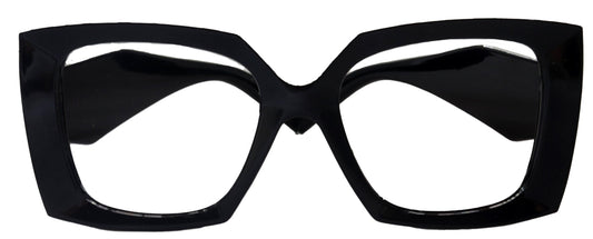 Penelope Black  Large Oversized Reading Glasses, Women Readers, High End Reading Magnifying eyeglasses,  Big Square optical Frames
