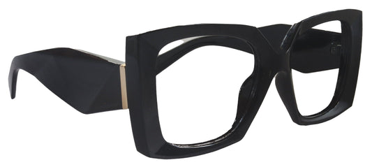 Penelope Black  Large Oversized Reading Glasses, Women Readers, High End Reading Magnifying eyeglasses,  Big Square optical Frames