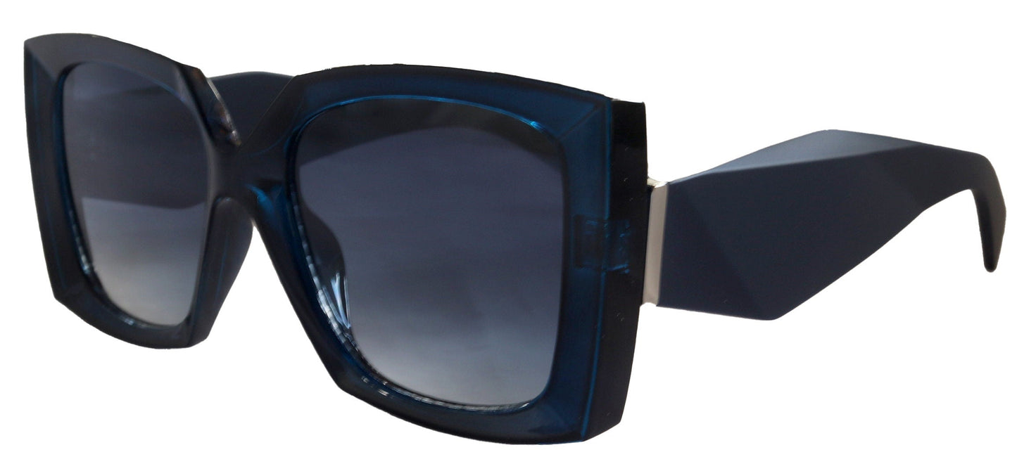 Penelope, High-End Line Bifocal (Clear On Top) Sun Readers for Women OR Non-Bifocal Readers Sunglasses (Blue) NY Fifth Avenue