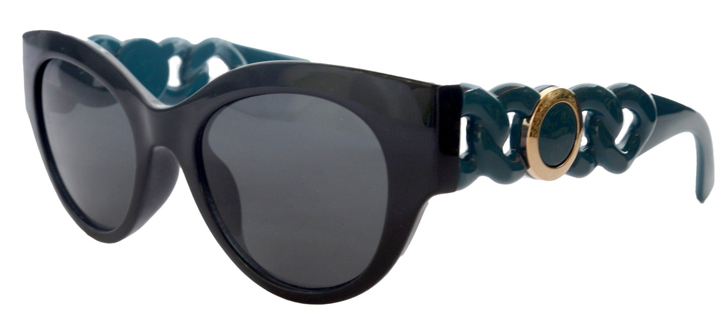 Athena's, High-End Line Bifocal (Clear On Top) Sun Readers for Women OR Non-Bifocal Readers Sunglasses (Black Dark Green) NY Fifth Avenue
