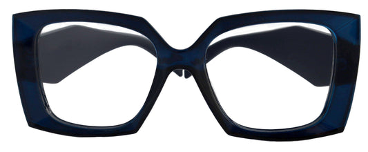 Penelope Large Oversized Reading Glasses, Women Readers, Fashion High-End BL w Bk,  Line Bifocal OR Non-Bifocal  Inspired by NY Fifth Avenue