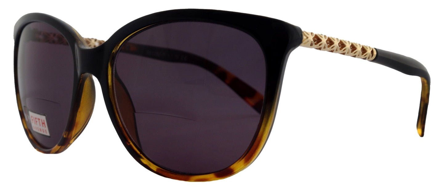 Iris, High-End Line Bifocal (Clear On Top) Sun Readers for Women OR Non-Bifocal Readers Sunglasses (Black W Tortoiseshell  ) NY Fifth Avenue