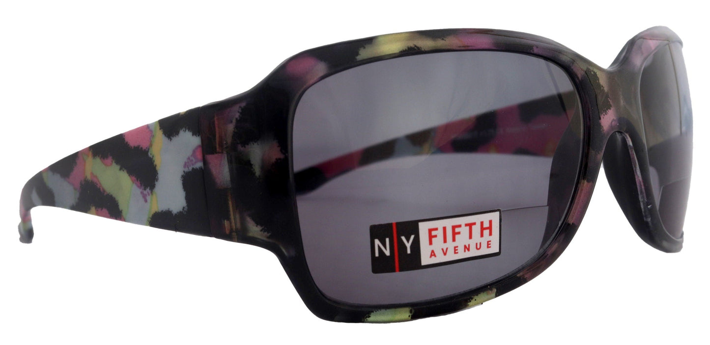 Lourdes, High-End Line Bifocal (Clear On Top) Sun Readers for Women  Readers Sunglasses (Pink, Blue with black) NY Fifth Avenue