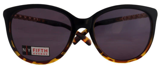 Iris, High-End Line Bifocal (Clear On Top) Sun Readers for Women OR Non-Bifocal Readers Sunglasses (Black W Tortoiseshell  ) NY Fifth Avenue