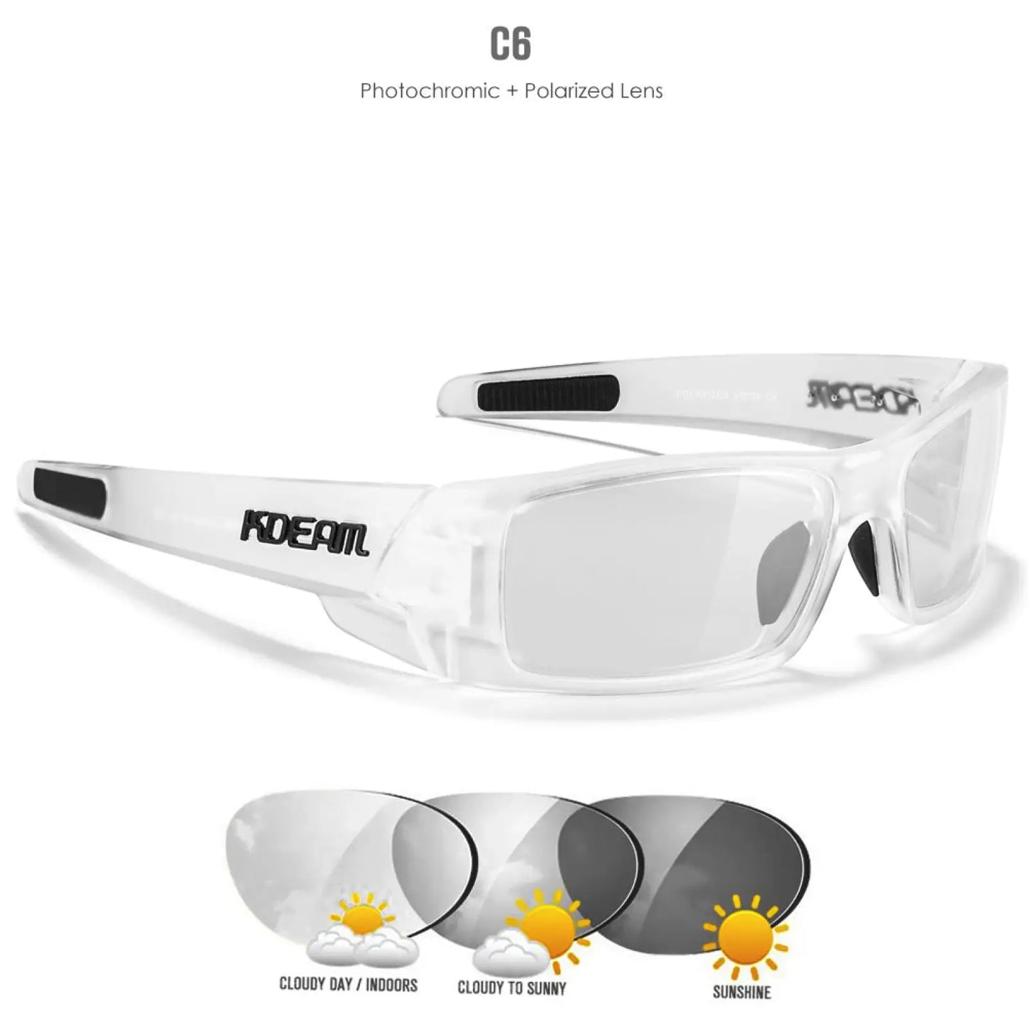 Koda Sport Polarized Square Mirror Lens Sunglasses