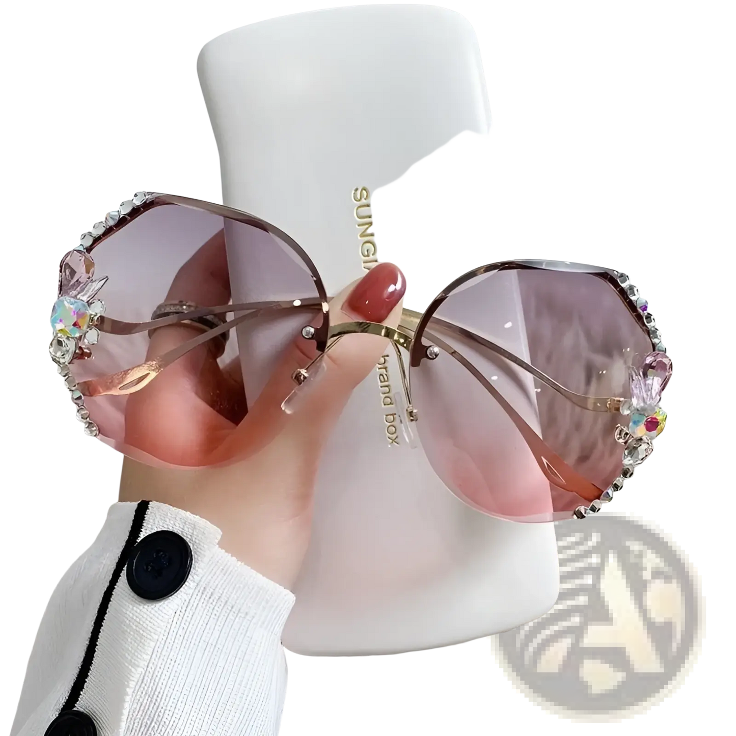 Luxury Crystal Butterfly Rhinestone Uv400 Sunglasses