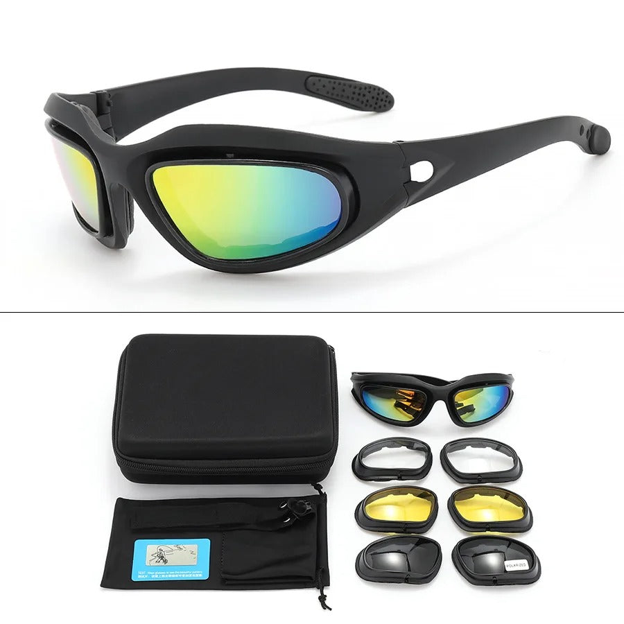 Polarized Motorcycle Sunglasses / UV400 / 4 Lens Colors
