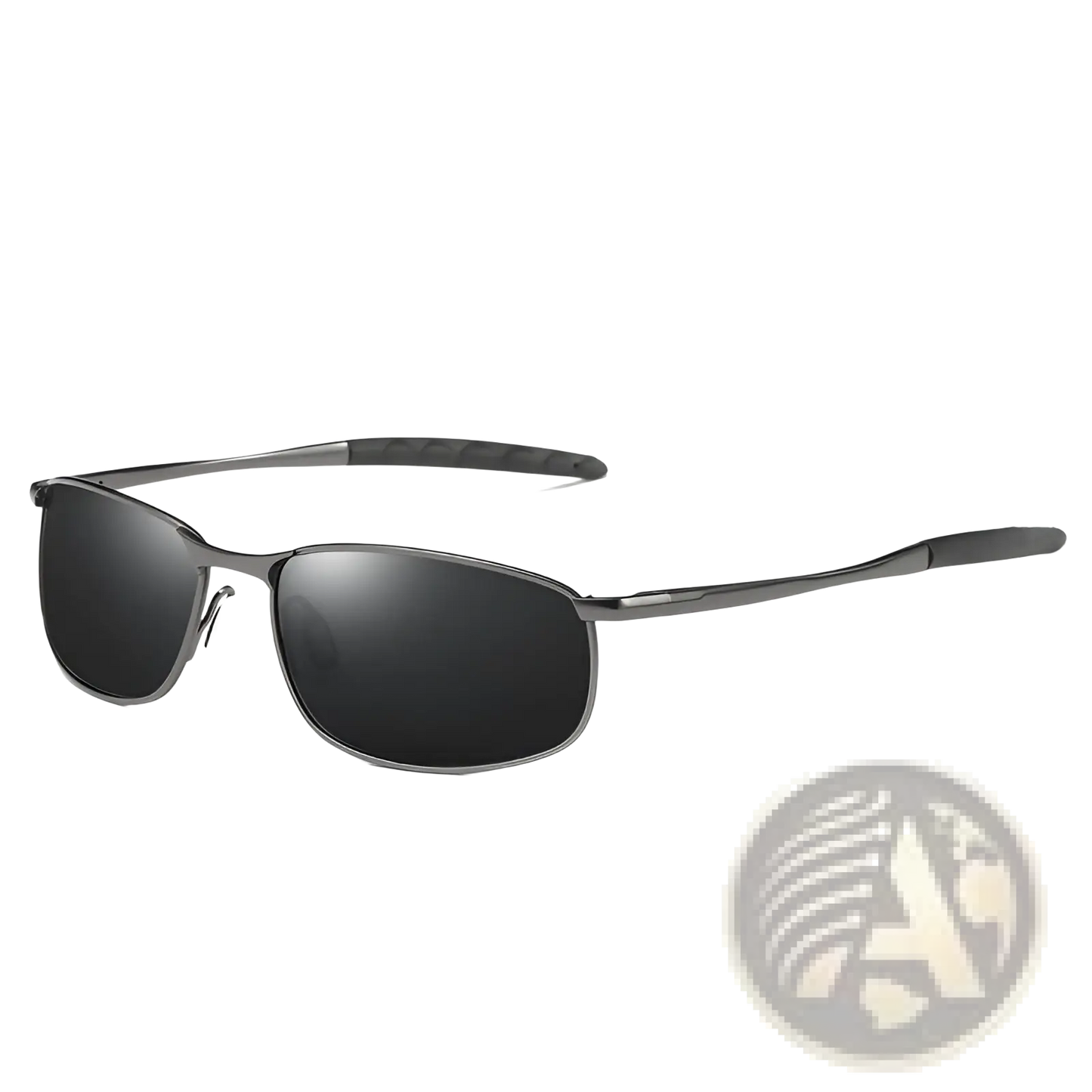 Men's Polarized Metal Frame Rectangular Aviator Sunglasses