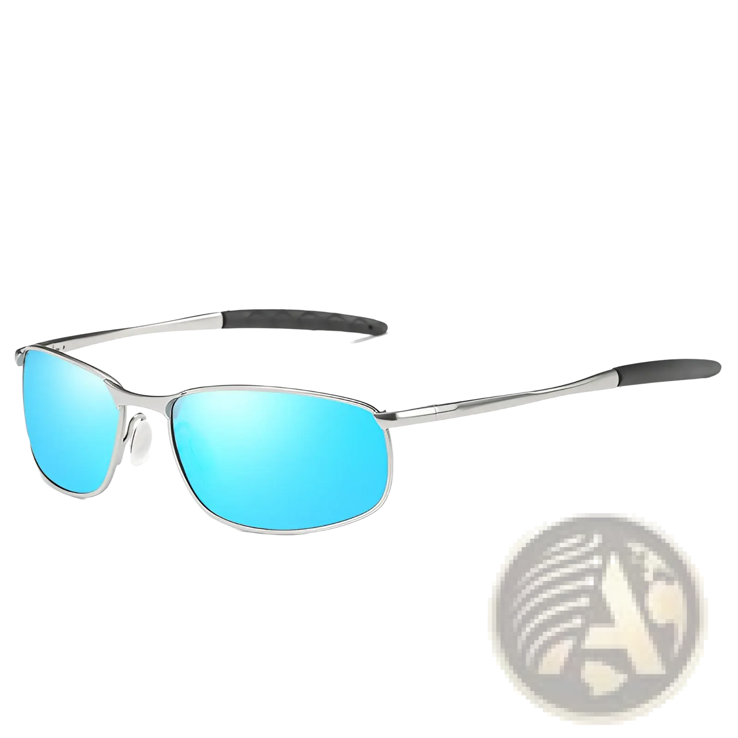 Men's Polarized Metal Frame Rectangular Aviator Sunglasses