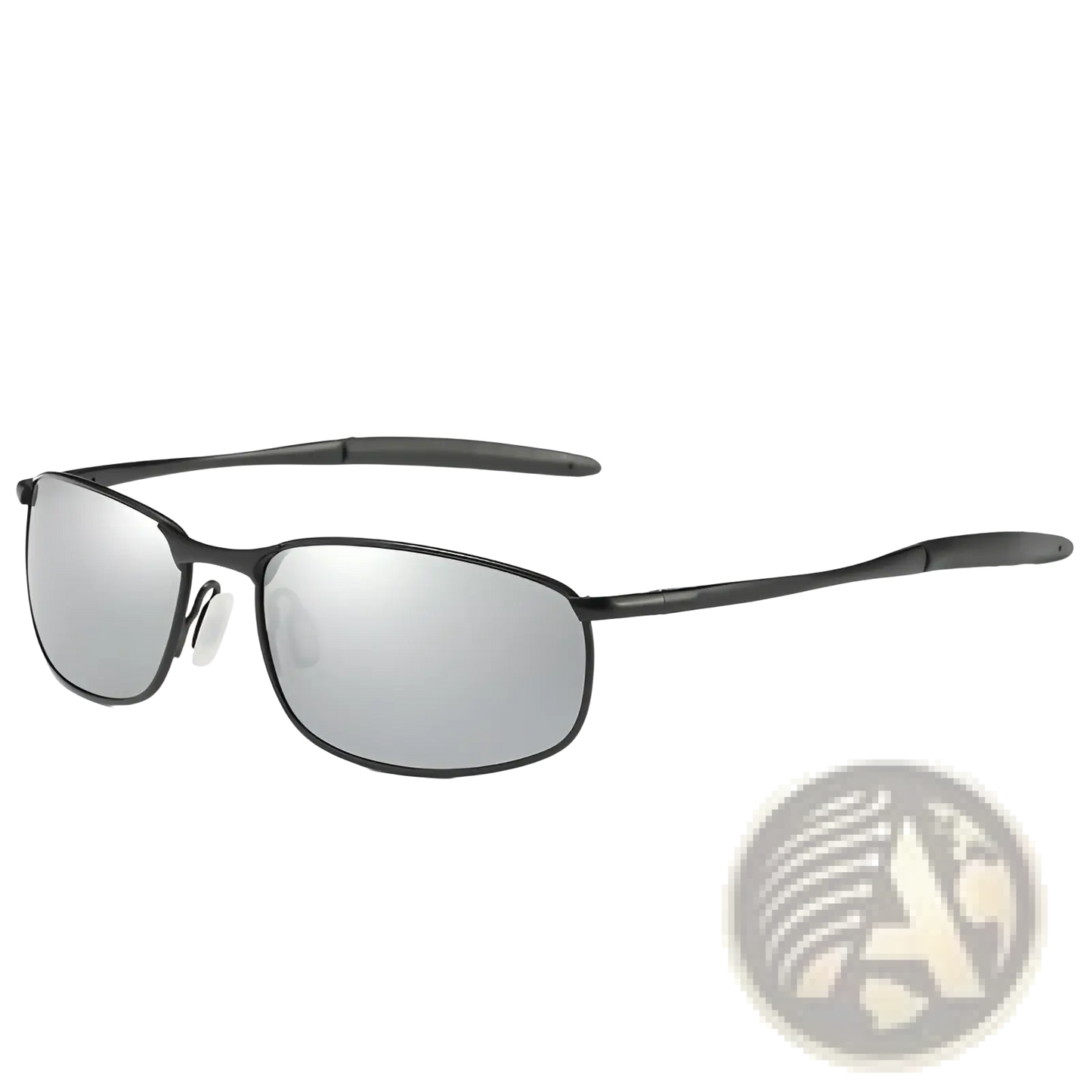 Men's Polarized Metal Frame Rectangular Aviator Sunglasses