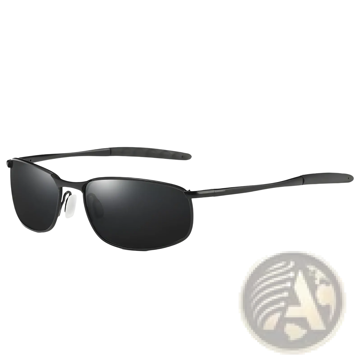 Men's Polarized Metal Frame Rectangular Aviator Sunglasses
