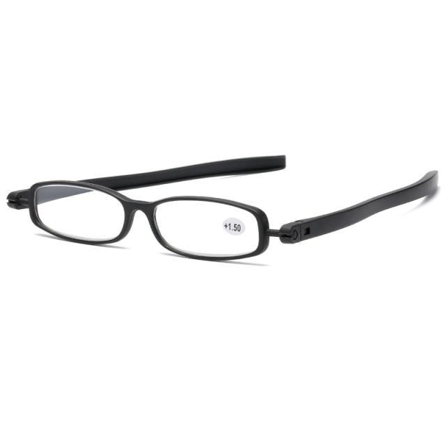 Mini Design Reading Glasses For Men Women Rotating Small Oval Presbyopia Eyewear Portable Unisex Reader Eyeglasses Mini Compact Slim Reading Glasses Lightweight Portable Readers