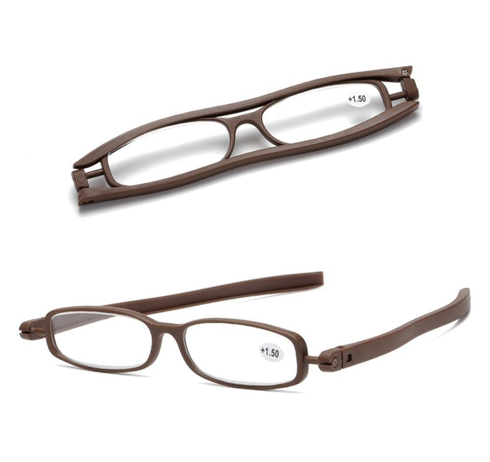 Mini Design Reading Glasses For Men Women Rotating Small Oval Presbyopia Eyewear Portable Unisex Reader Eyeglasses Mini Compact Slim Reading Glasses Lightweight Portable Readers