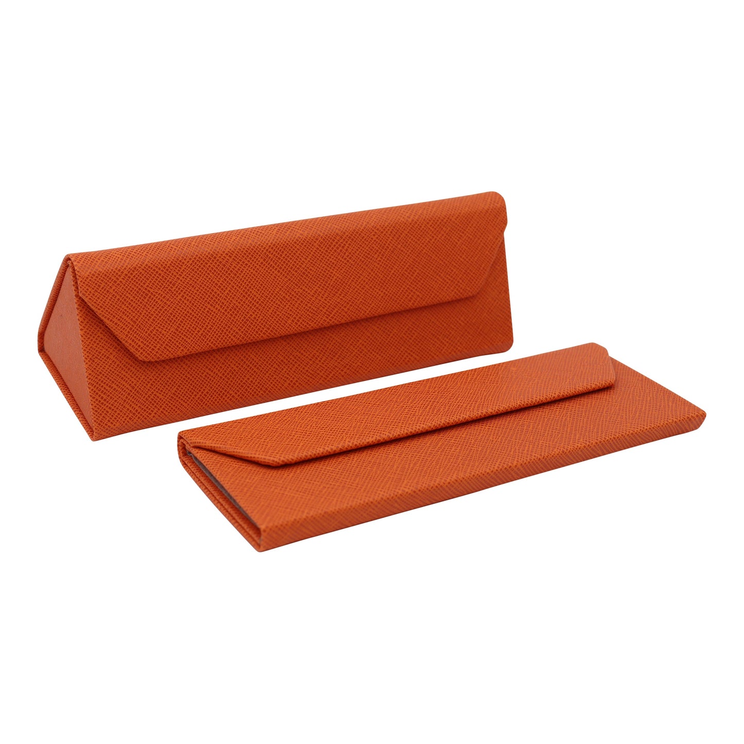 Orange Solid Color Glasses Case - Vegan Leather Magic Folding Hardcase
