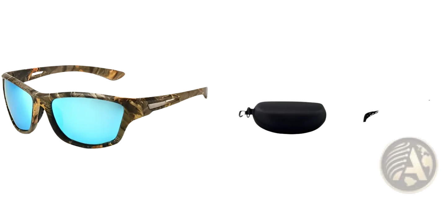 Polarized Oval Camouflage and Mirrored Men's Sport Sunglasses