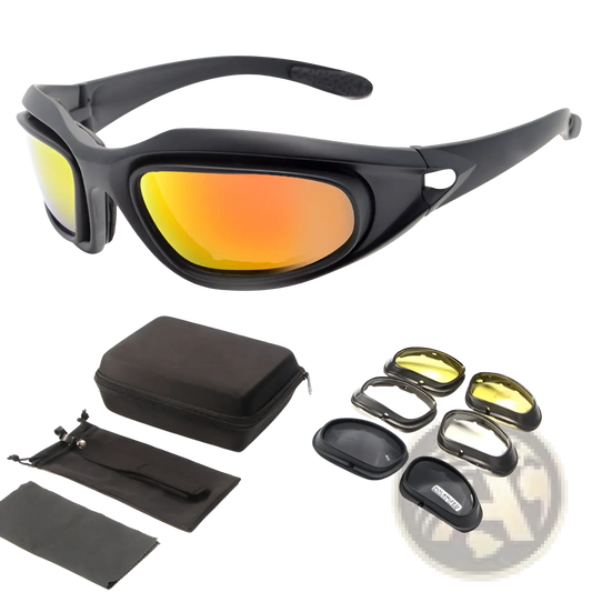 Polarized Tactical Sports Sunglasses with Interchangeable Lenses / Premium Polycarbonate