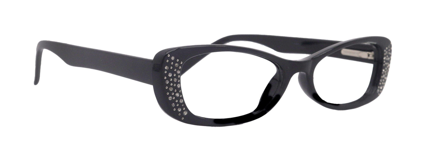 Premium Reading Glasses High End Reading Glass,  Small Frame Black  +1.25 to +3.00 magnifying glasses, Cat Eye. optical Frames