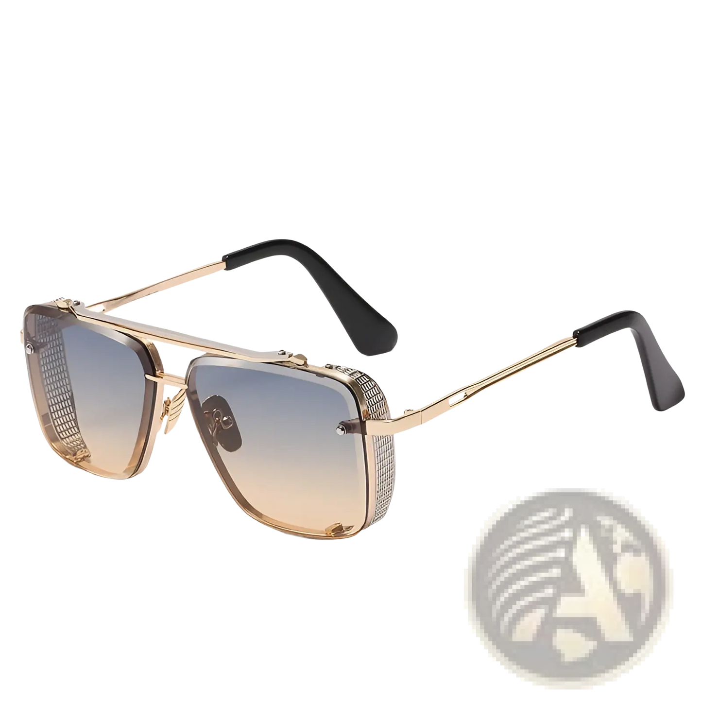 Retro Metal Mesh Aviator Sunglasses with Uv400 Lenses