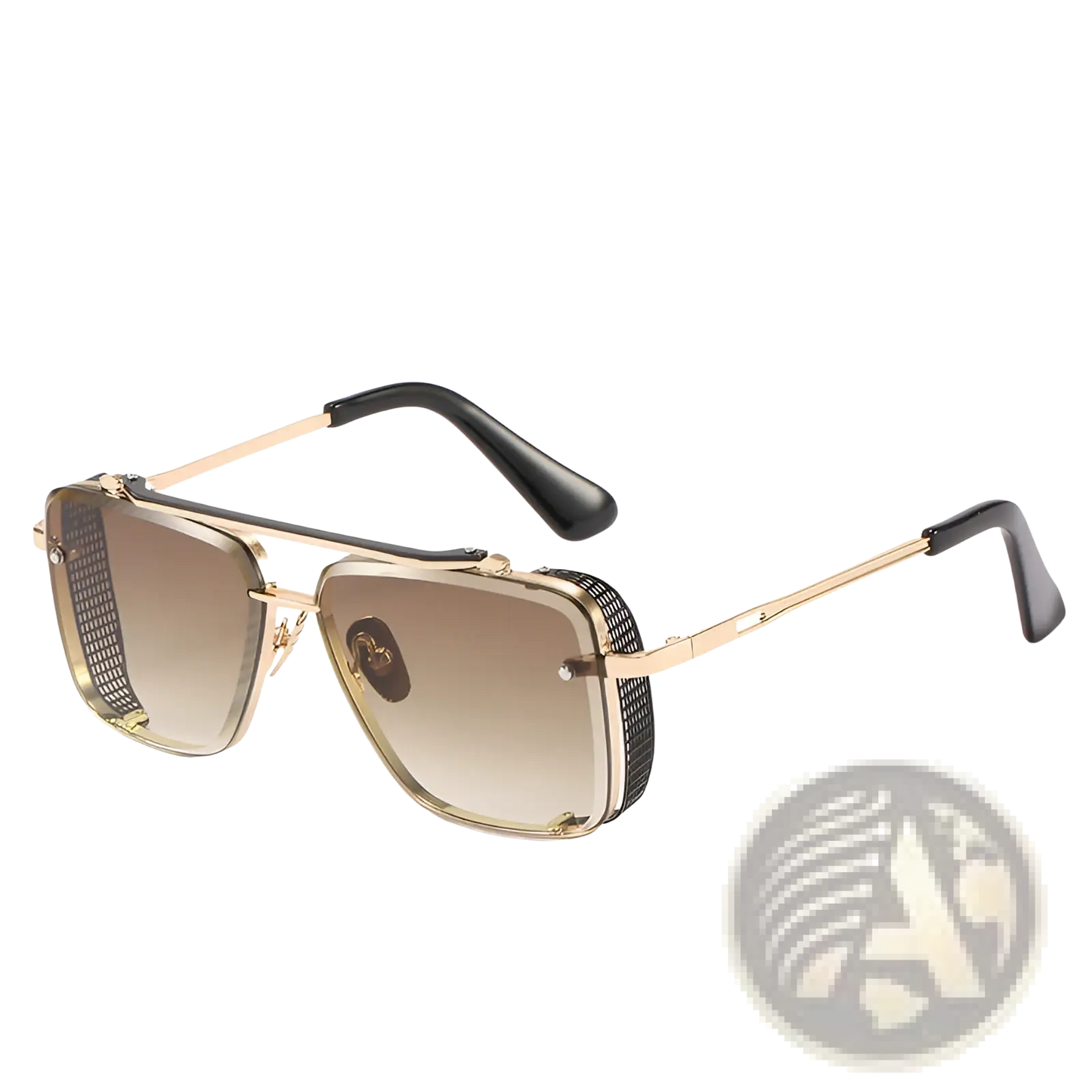 Retro Metal Mesh Aviator Sunglasses with Uv400 Lenses