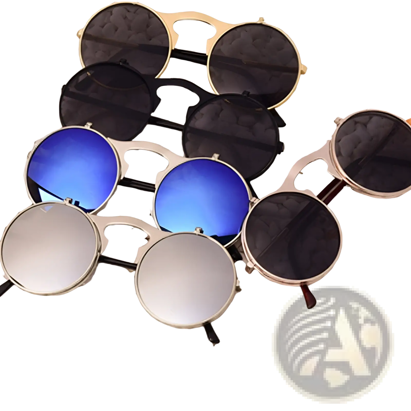 Retro Round Flip Up Polarized Metal Sunglasses