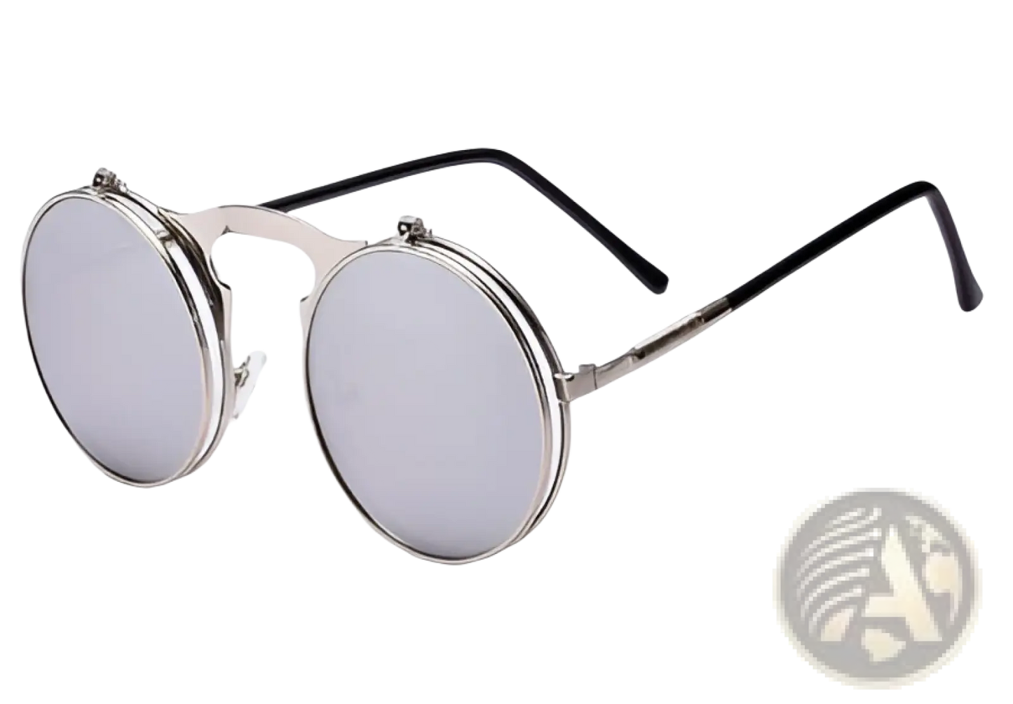 Retro Round Flip Up Polarized Metal Sunglasses