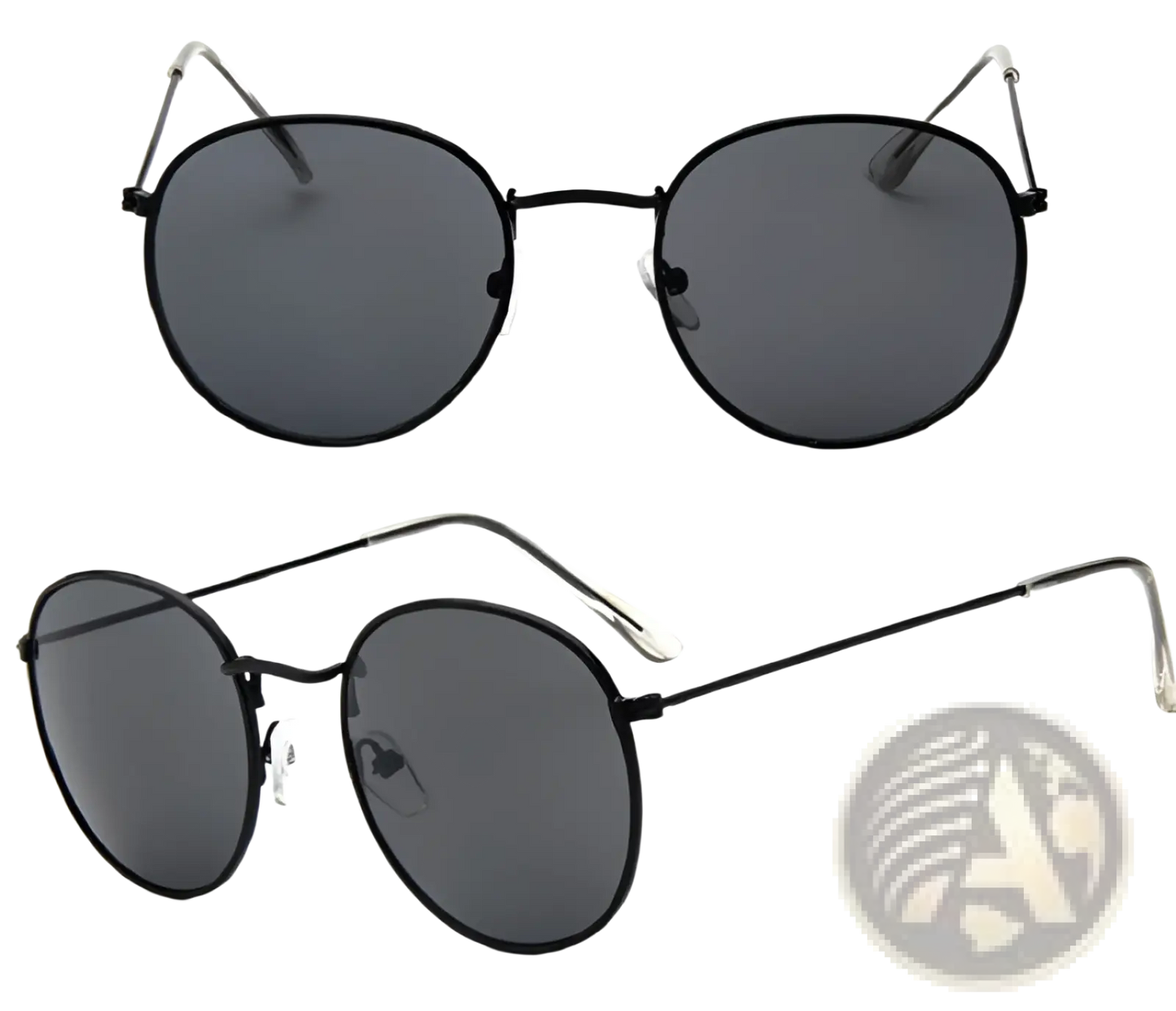 Retro Round Gold Metal Mirrored Sunglasses