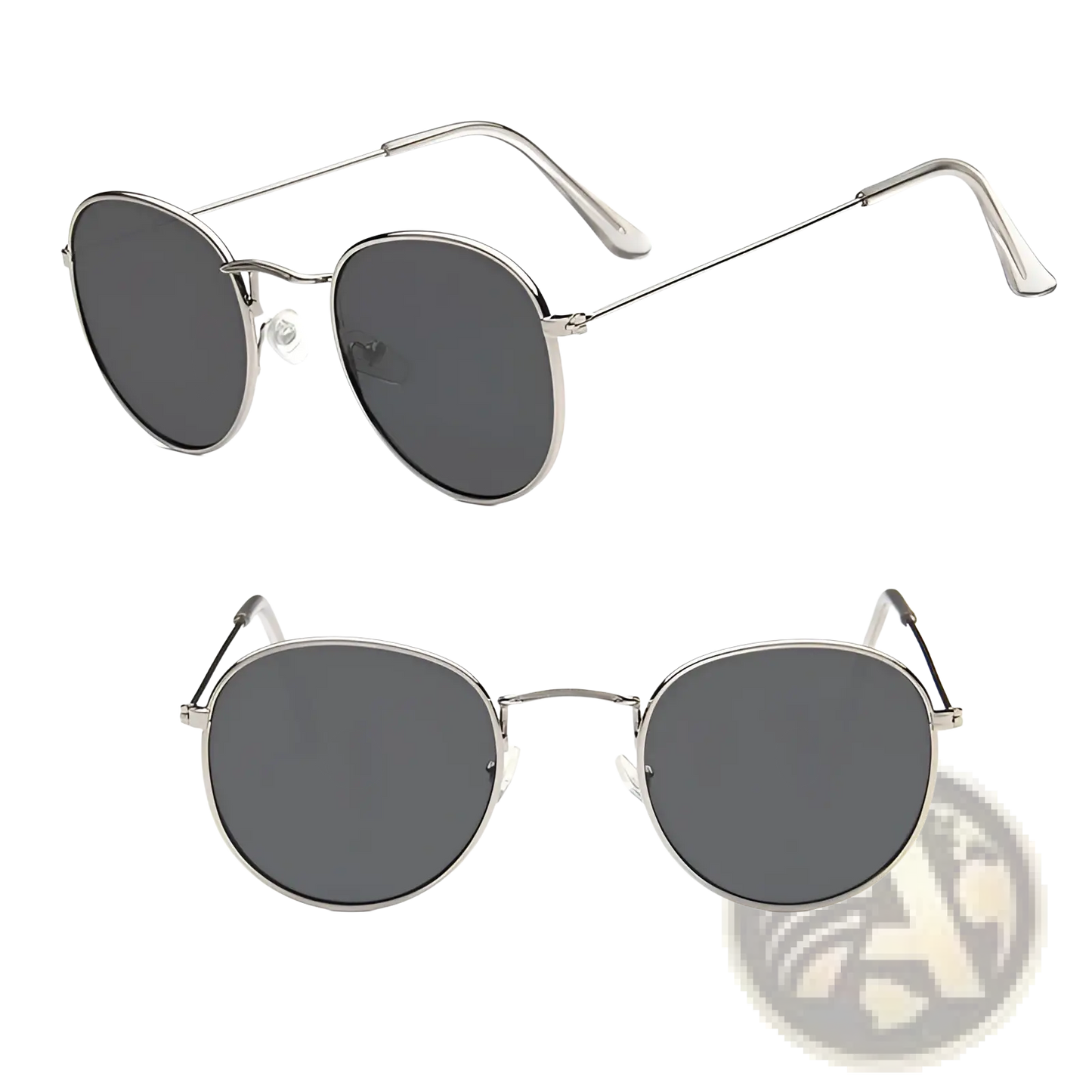 Retro Round Gold Metal Mirrored Sunglasses