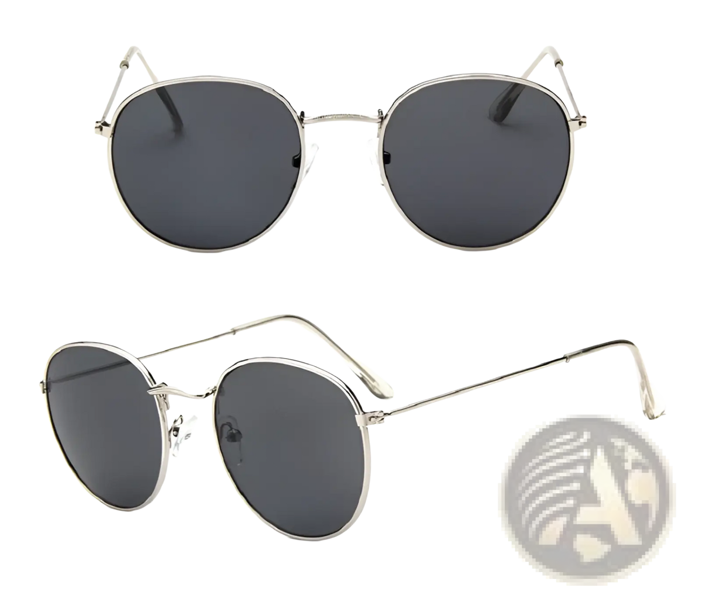 Retro Round Gold Metal Mirrored Sunglasses