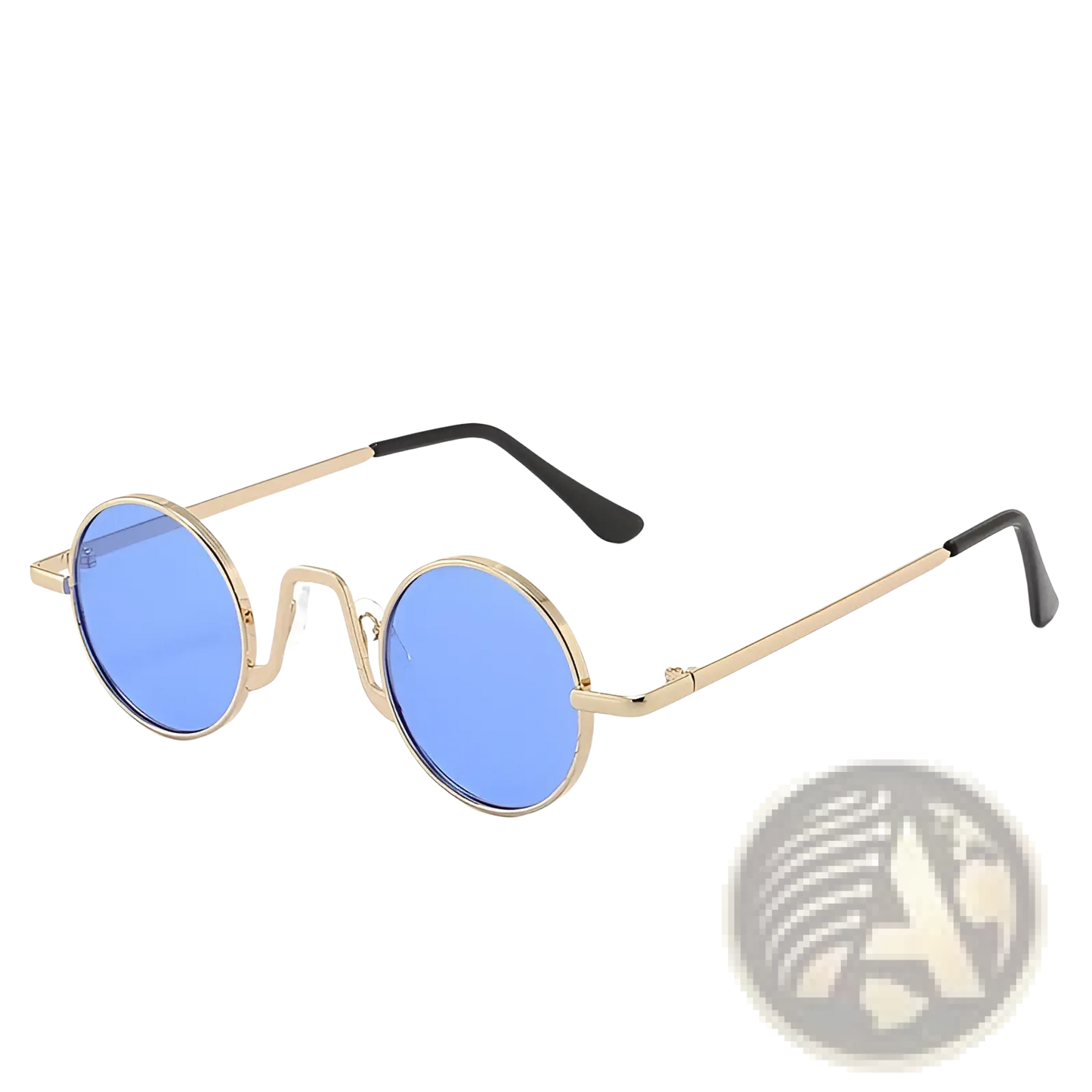 Retro Round Hip Hop Sunglasses with Mirrored Lenses