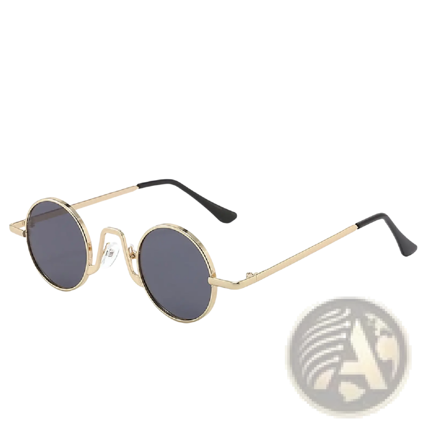 Retro Round Hip Hop Sunglasses with Mirrored Lenses