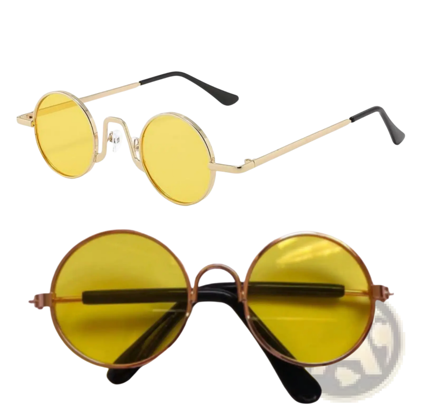 Retro Round Hip Hop Sunglasses with Mirrored Lenses