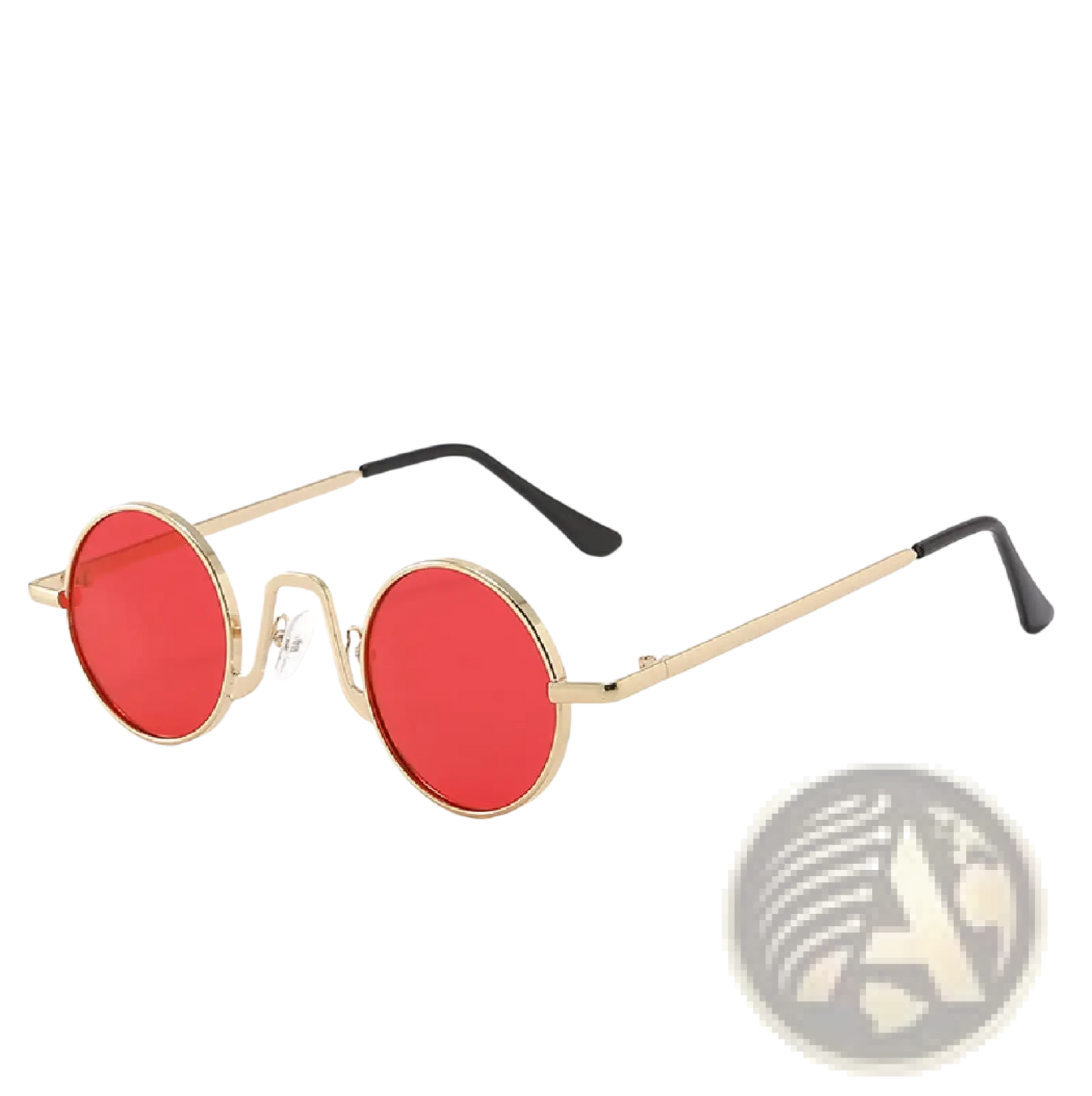 Retro Round Hip Hop Sunglasses with Mirrored Lenses