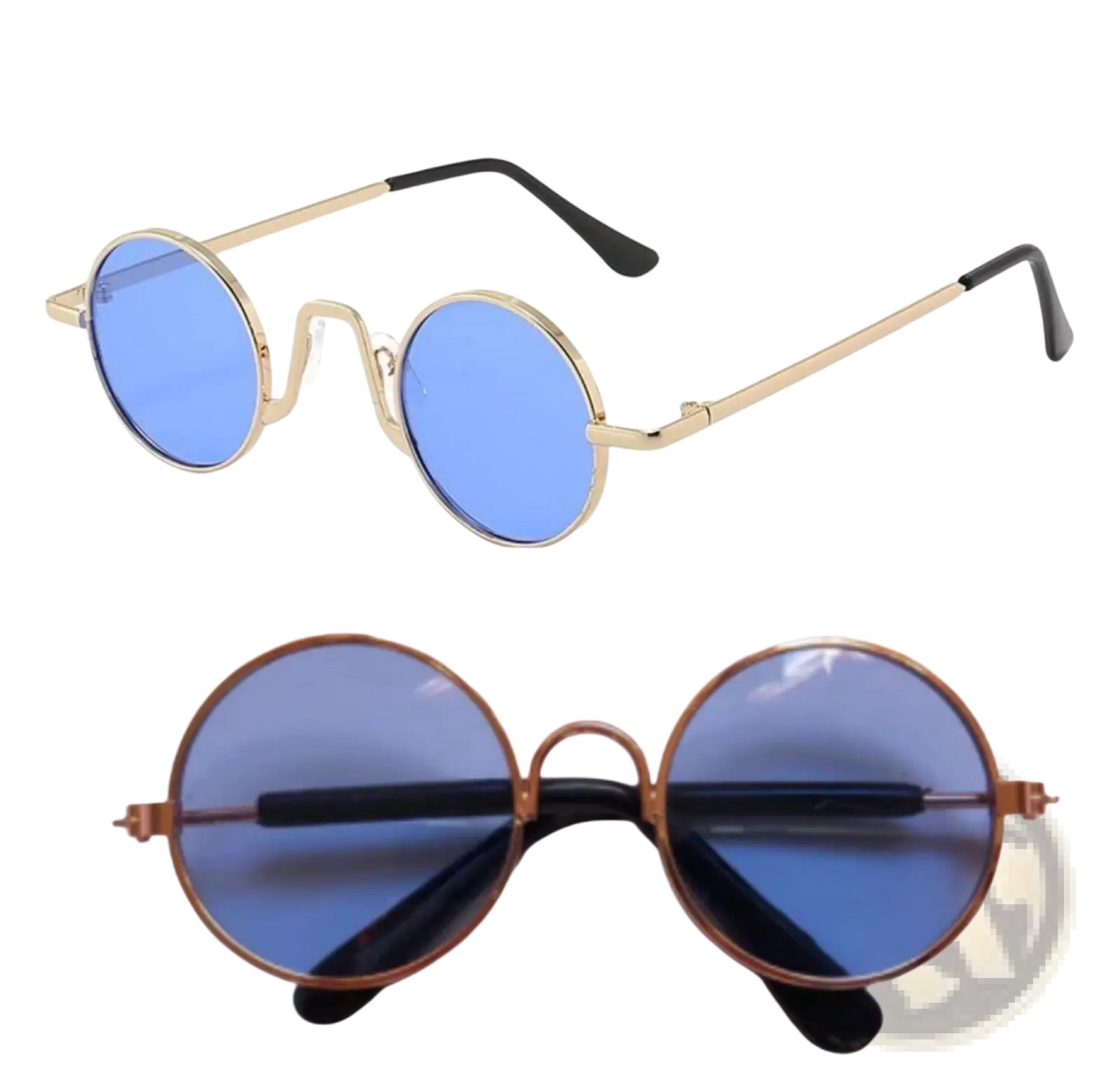 Retro Round Hip Hop Sunglasses with Mirrored Lenses