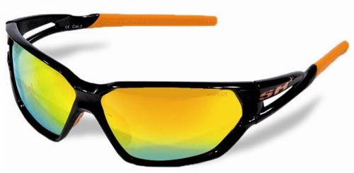 Pro race Cycling Vented Len Sunglasses / Black-Orange / 100% UV protection / Anti-Fog Treatmen