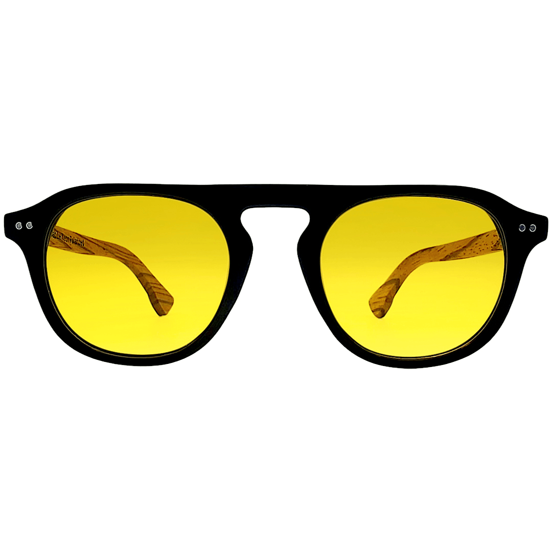 Night Driving Spring Loaded Zebra Wood Sunglasses
