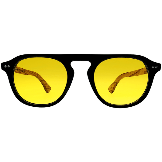 Night Driving Spring Loaded Zebra Wood Sunglasses