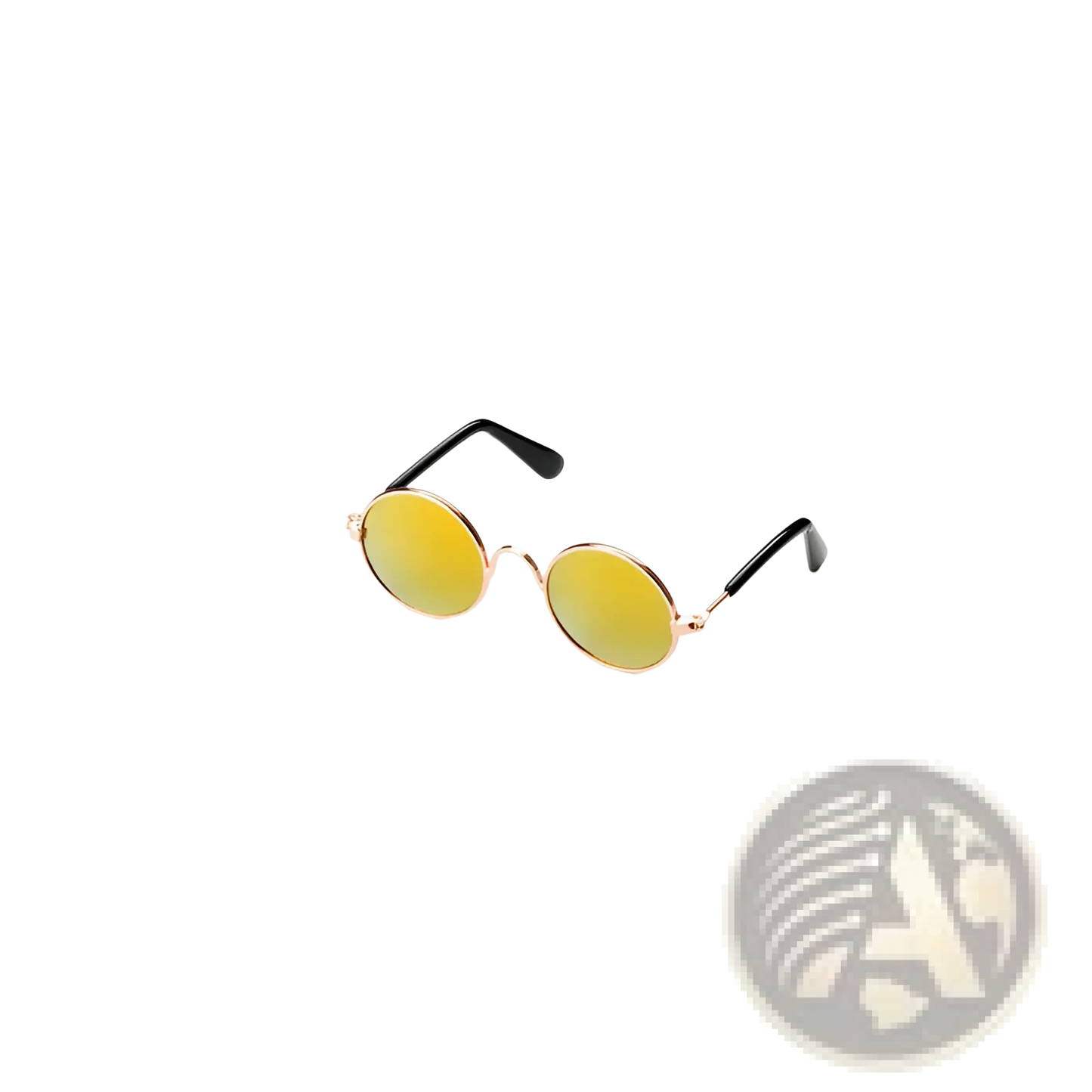 Rose Gold Metal Round Cat Sunglasses with Mirrored Lenses