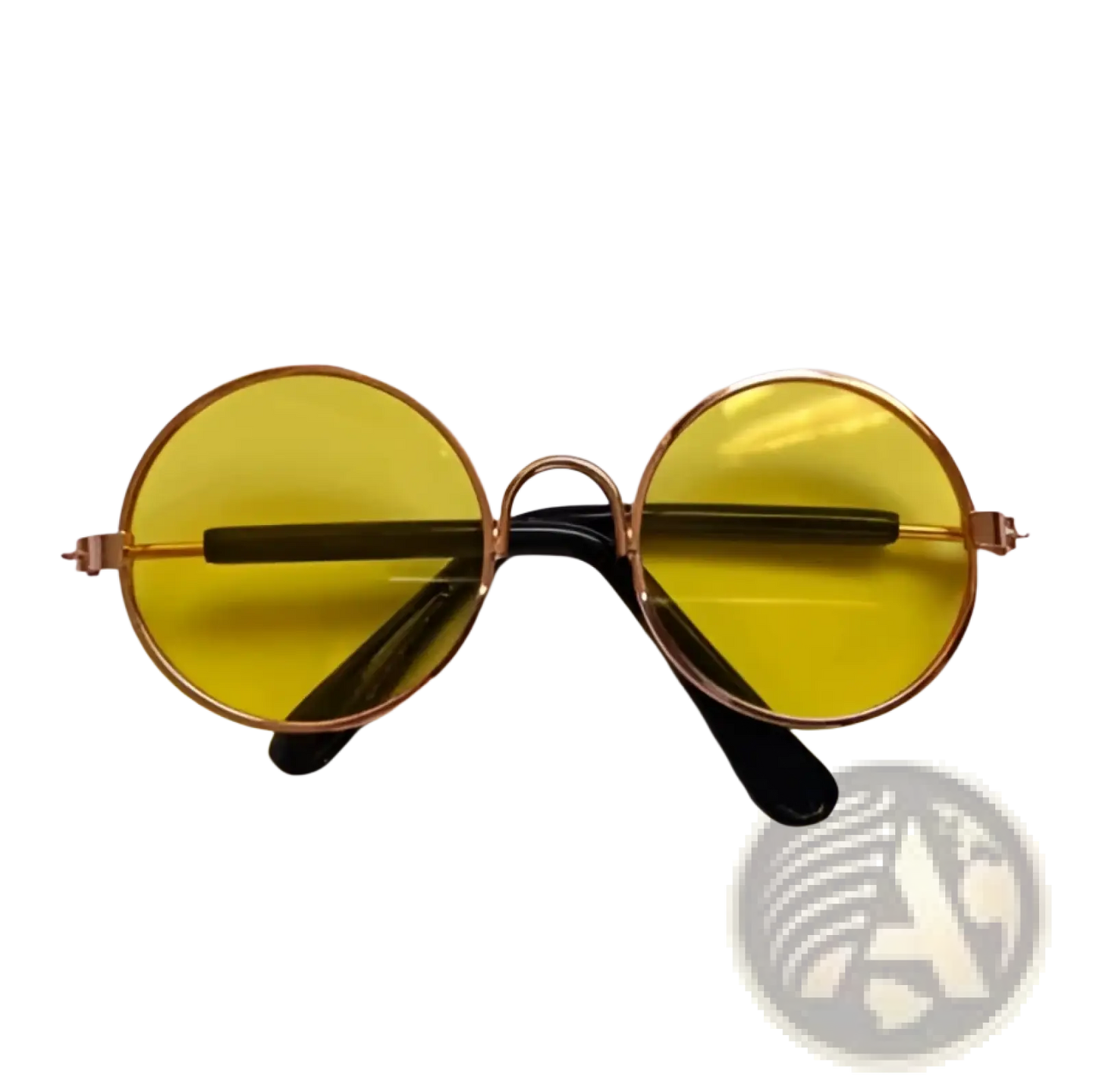 Rose Gold Metal Round Cat Sunglasses with Mirrored Lenses