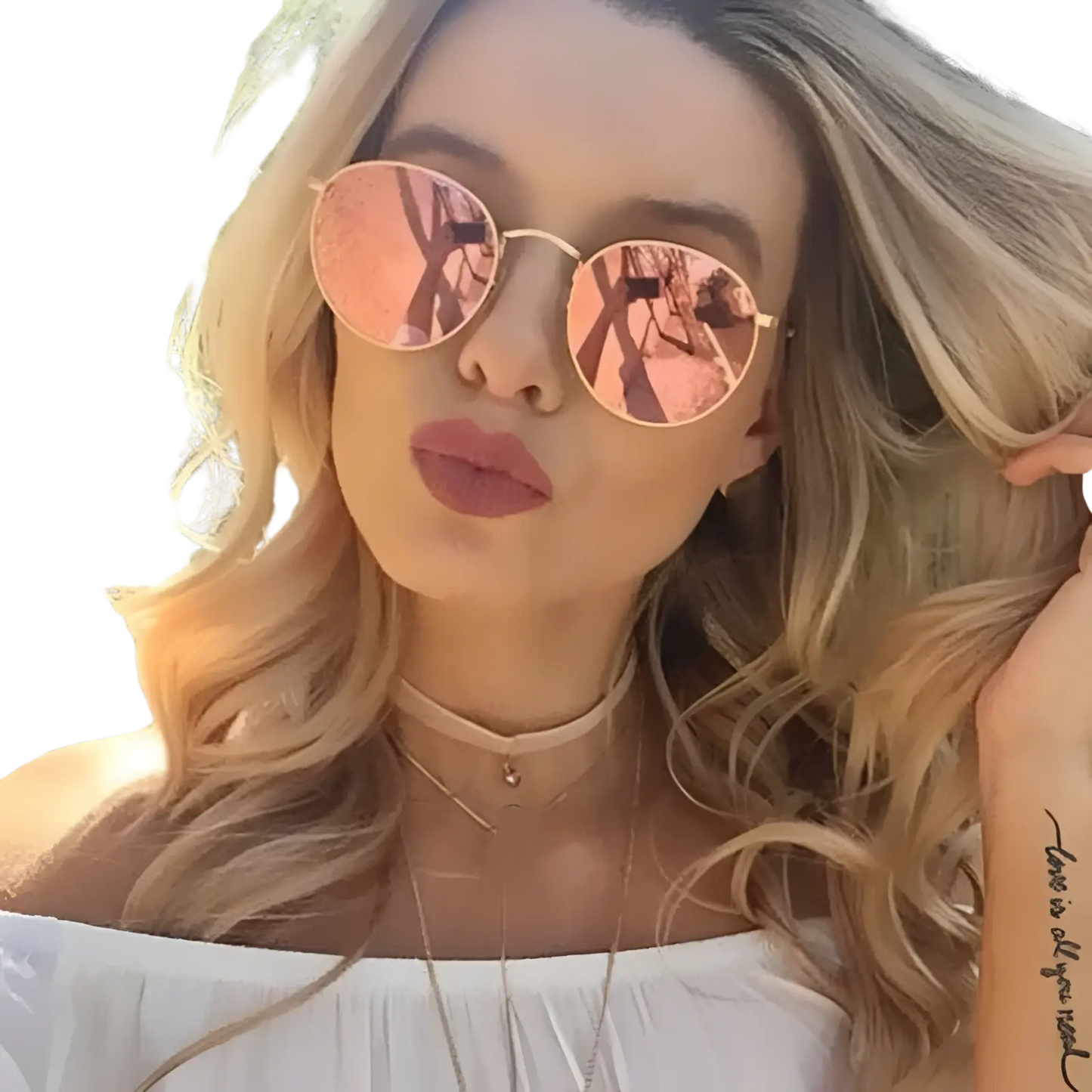 Rose Gold and Metallic Aviator Mirror Lens Sunglasses Set