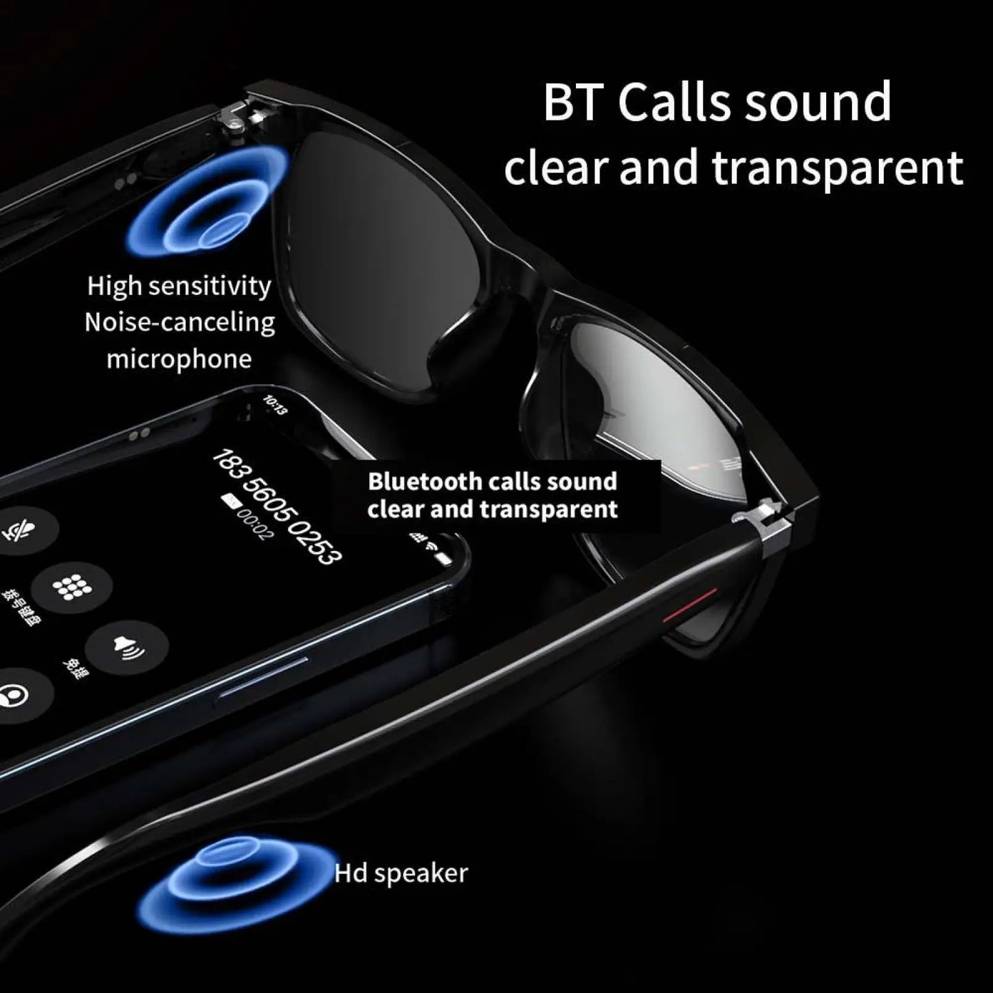 Senbono E13 Smart Bluetooth Audio Sunglasses with Blue Light Lens