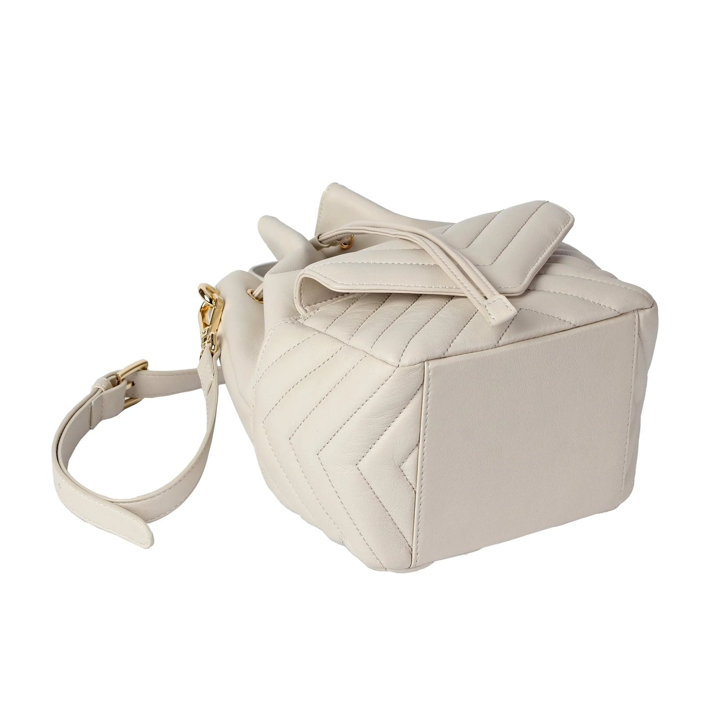 Soft Lambskin Bucket Bag – Striped Embroidery Design