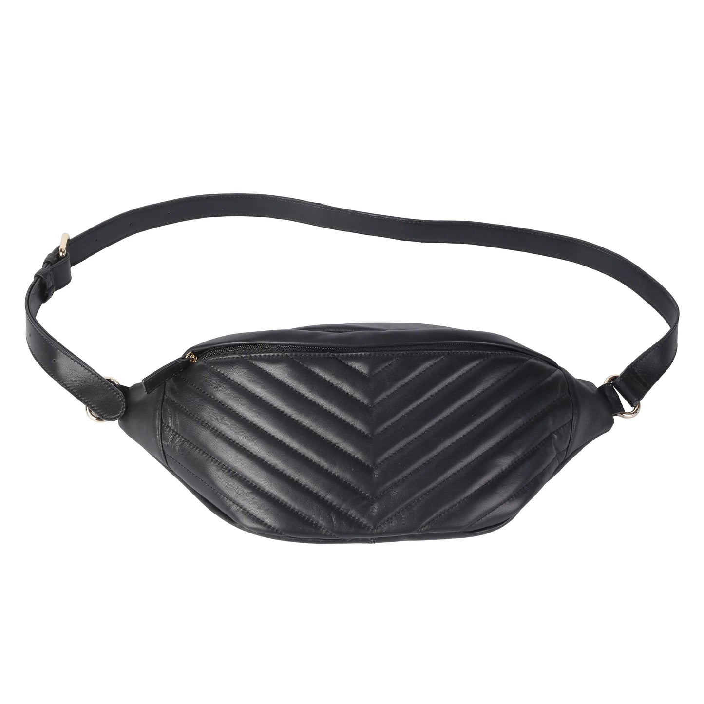 Soft Lambskin Embroidered Waist Bag – Leather Belt Bag for Women
