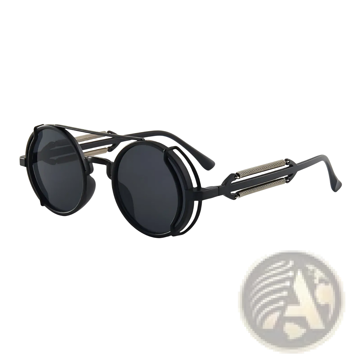 Steampunk Round Sunglasses with Double Spring Legs