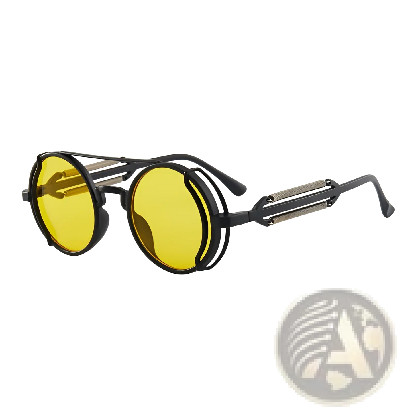 Steampunk Round Sunglasses with Double Spring Legs