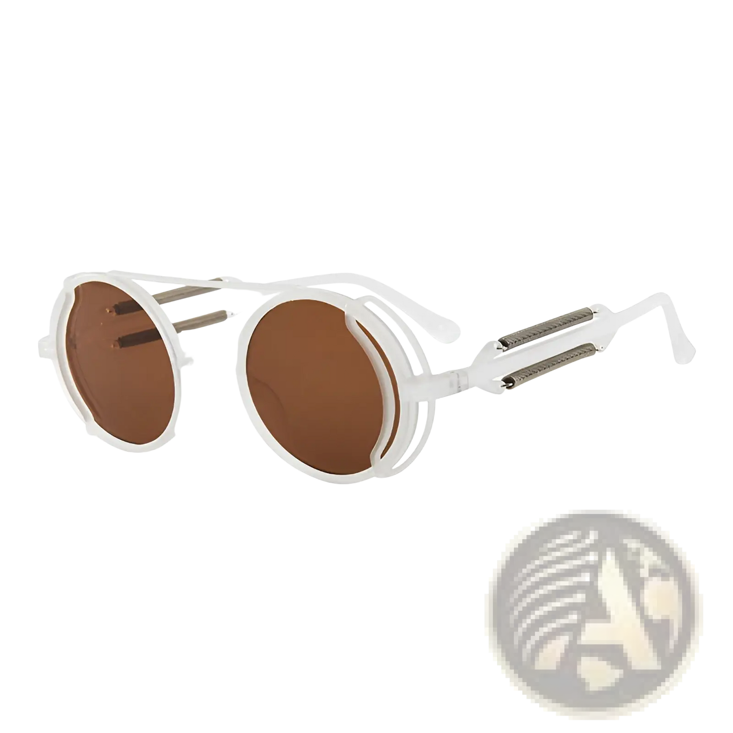 Steampunk Round Sunglasses with Double Spring Legs