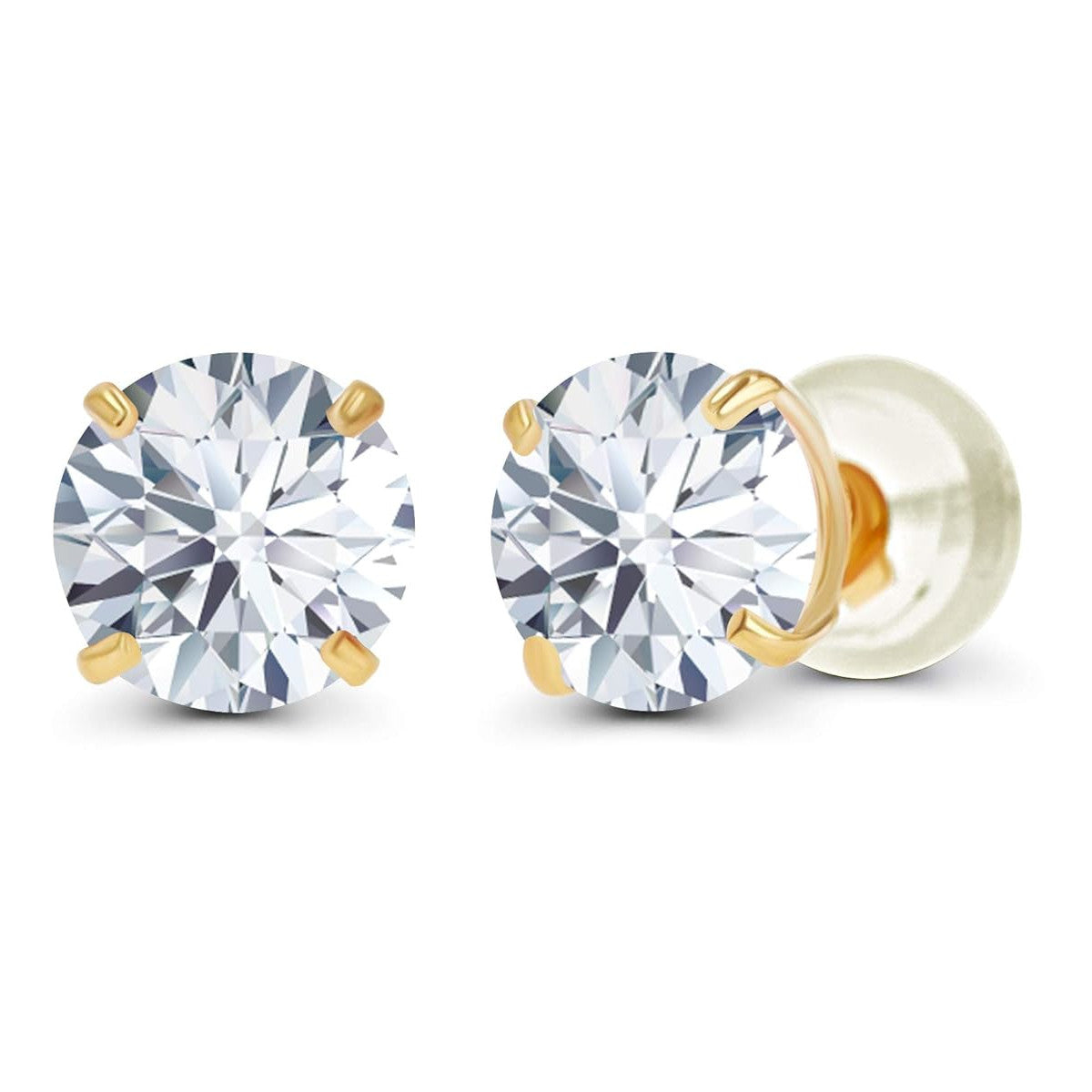 1.00 CTW Round Lab-Grown Diamond Stud Earrings in 14K White or Yellow Gold | G/VS-Clarity
